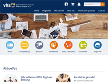 Tablet Screenshot of kvhs-mainz-bingen.de